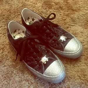 Miley Cyrus Black Velvet Glitter Converse